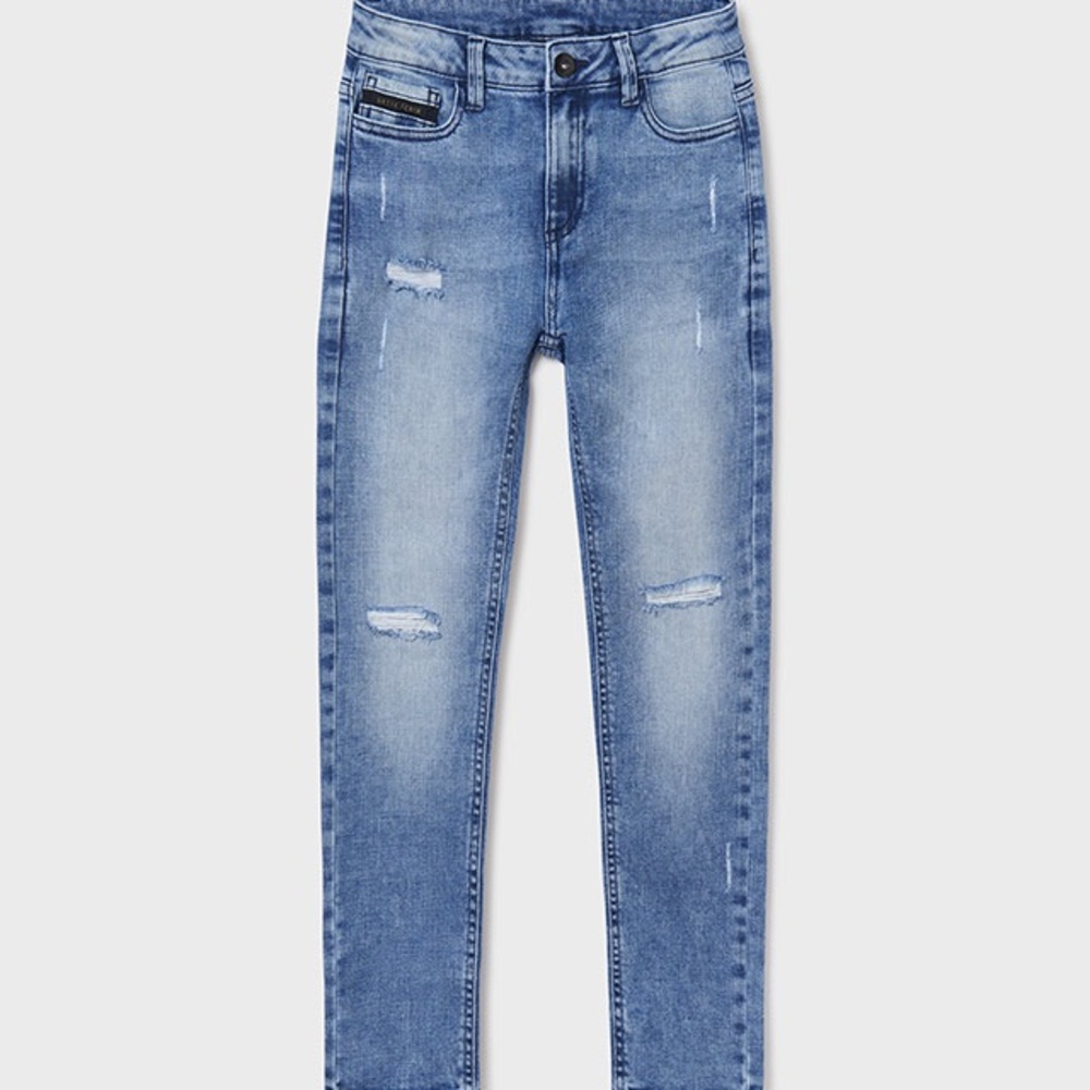 Size 16 Boys Mayoral Distressed Blue Kids Jeans